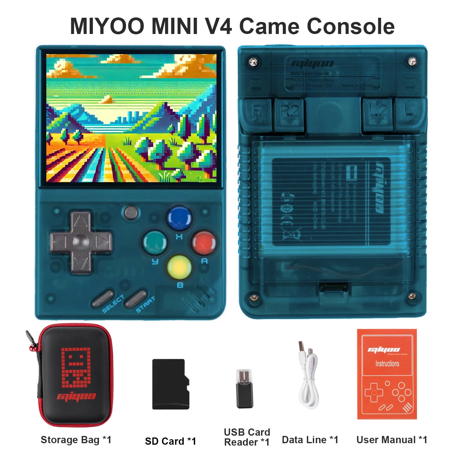 Miyoo Mini V4 Handheld Game Console Retroarch 2.8-inch IPS Screen 1900mAh Lithium Battery Open Source Linux OS Retro Gaming Mach