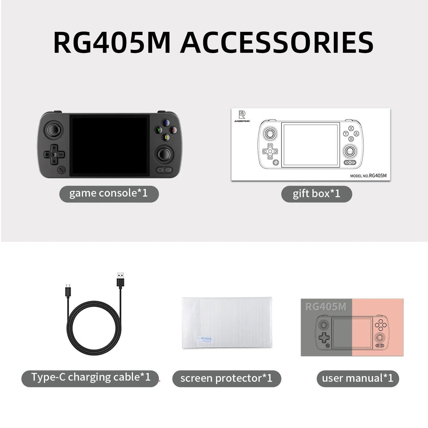 ANBERNIC RG405M Handheld Game Console 4'' IPS Touch Screen Android12 System T618 Metal Shell Retro Video Game Player 3000+ Games