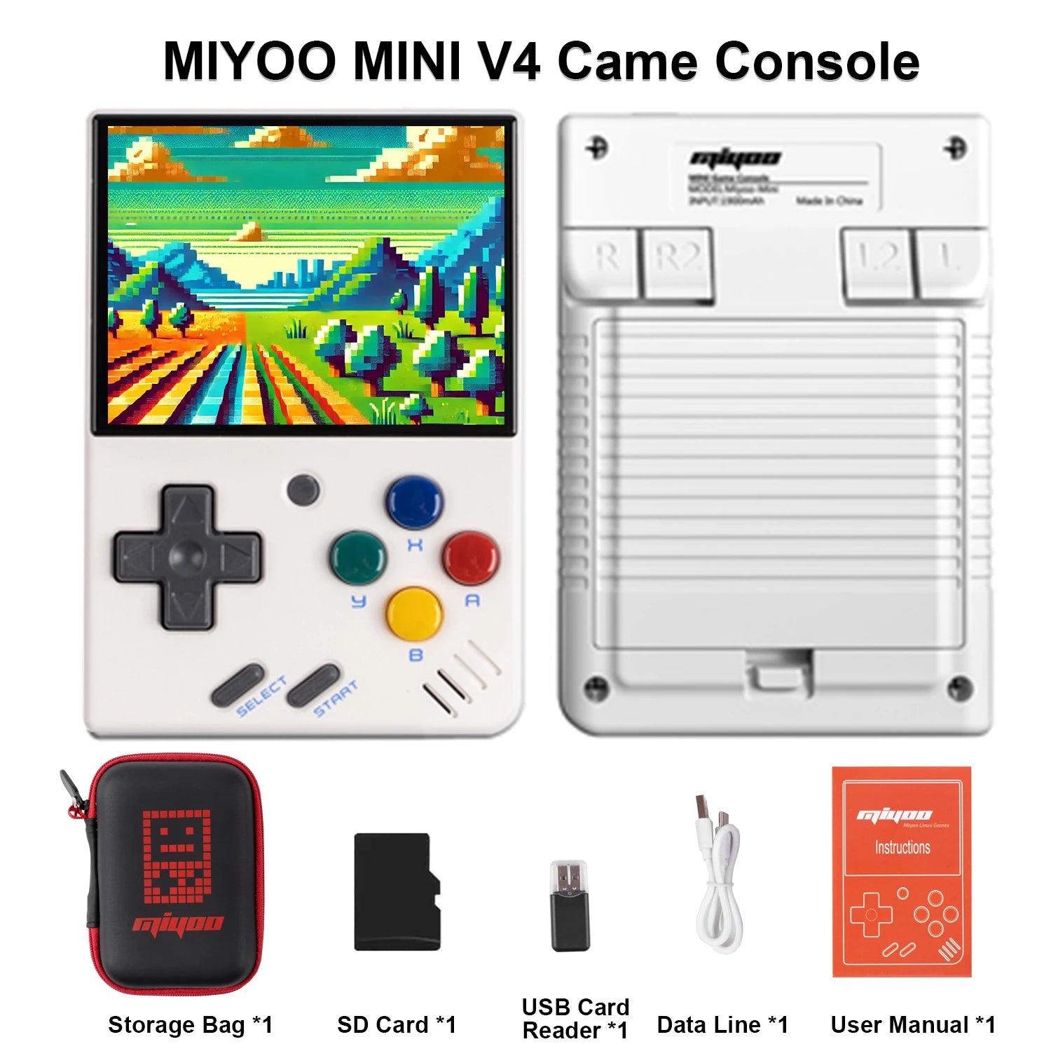 Miyoo Mini V4 Handheld Game Console Retroarch 2.8-inch IPS Screen 1900mAh Lithium Battery Open Source Linux OS Retro Gaming Mach
