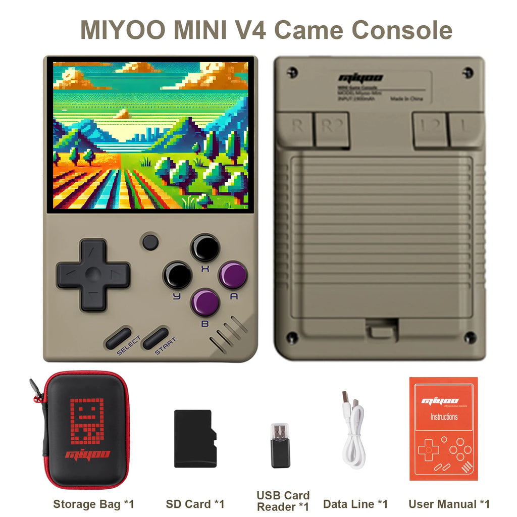 Miyoo Mini V4 Handheld Game Console Retroarch 2.8-inch IPS Screen 1900mAh Lithium Battery Open Source Linux OS Retro Gaming Mach