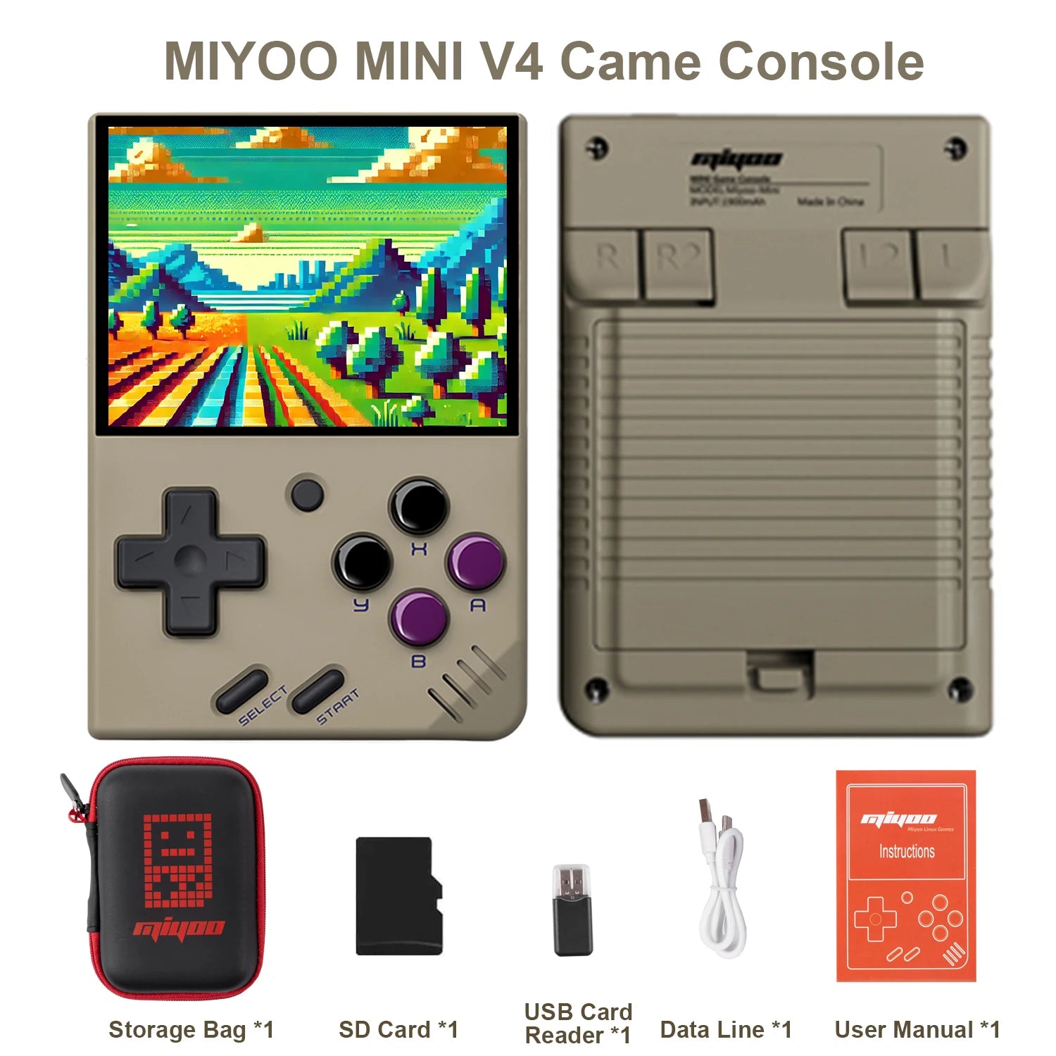 Miyoo Mini V4 Handheld Game Console Retroarch 2.8-inch IPS Screen 1900mAh Lithium Battery Open Source Linux OS Retro Gaming Mach