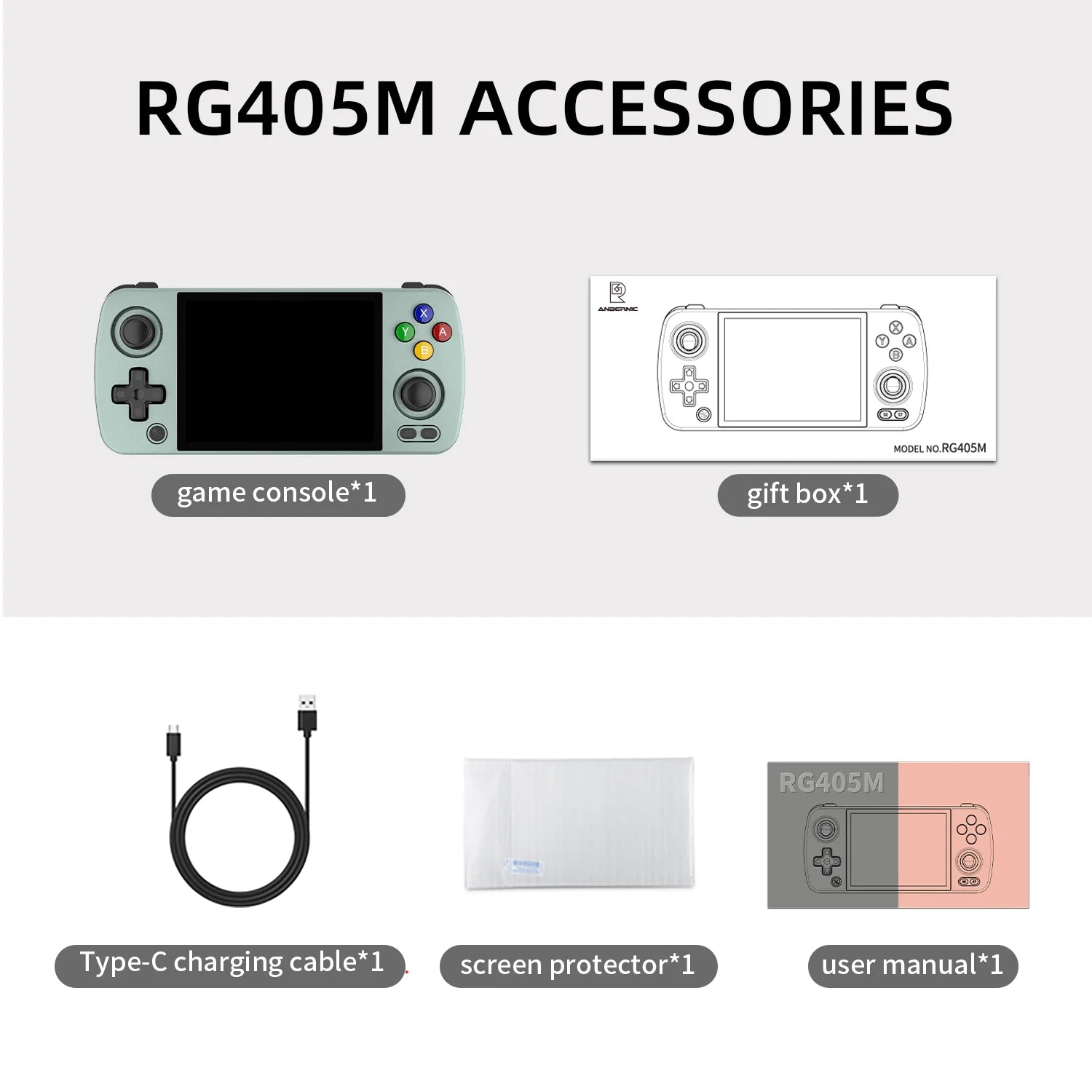 ANBERNIC RG405M Handheld Game Console 4'' IPS Touch Screen Android12 System T618 Metal Shell Retro Video Game Player 3000+ Games