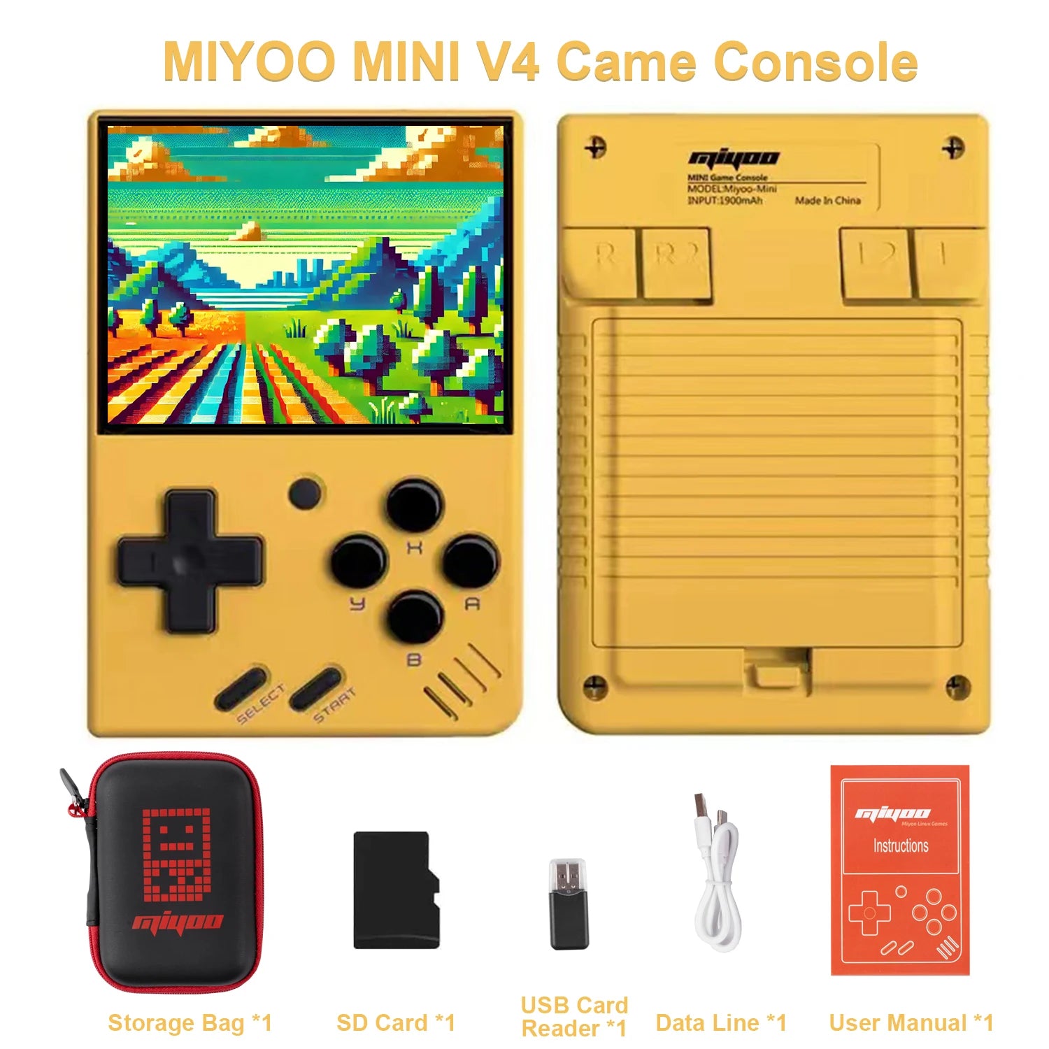 Miyoo Mini V4 Handheld Game Console Retroarch 2.8-inch IPS Screen 1900mAh Lithium Battery Open Source Linux OS Retro Gaming Mach